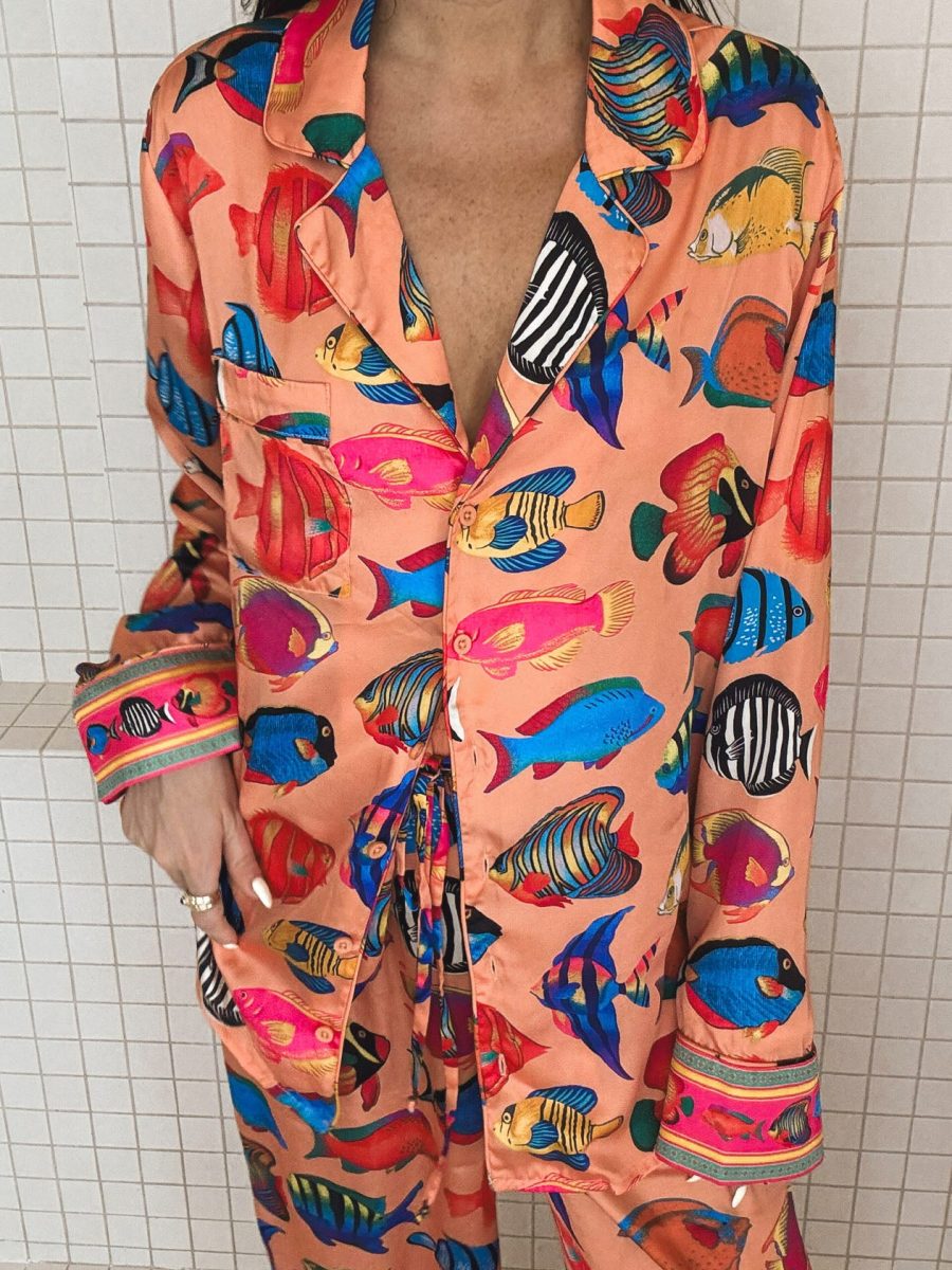 Classic PJ Set ~ Coral Rainbow Reef Silky