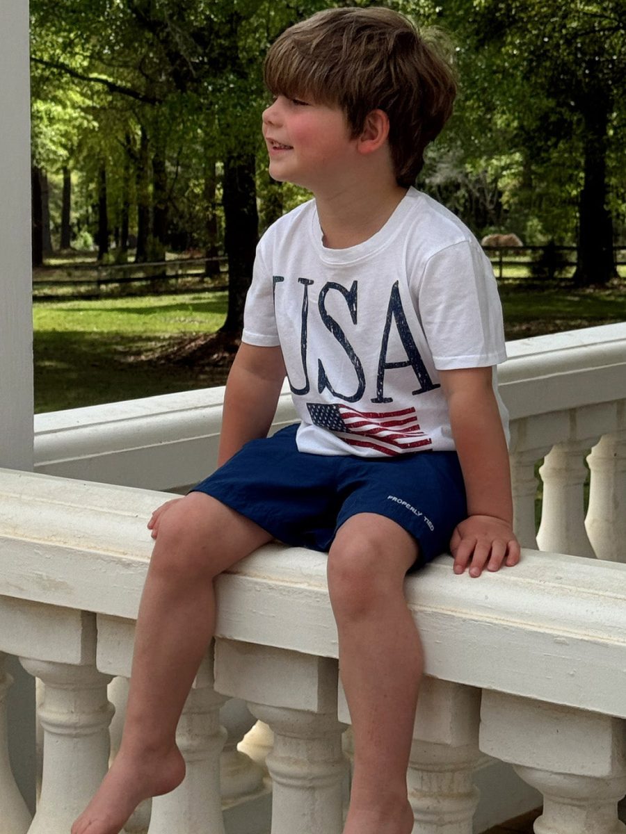 Little Travis Tee ~ USA Flag Graphic