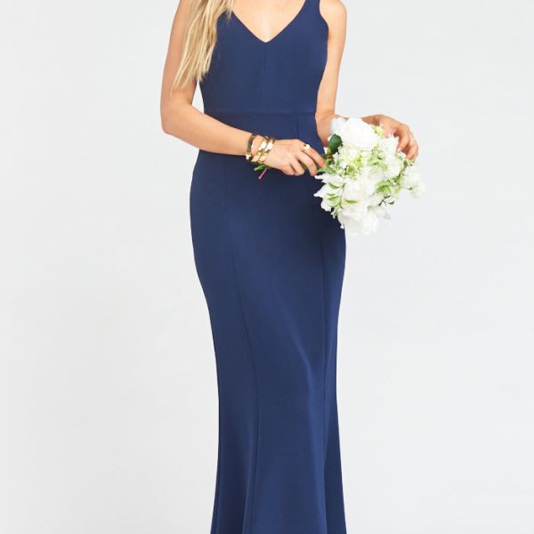 Rich Navy Stretch Crepe