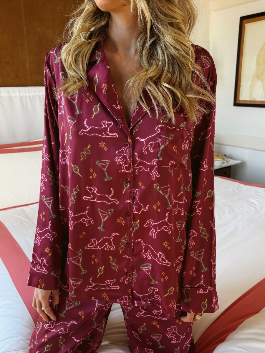 Classic PJ Set ~ Weenies and Martinis Silky