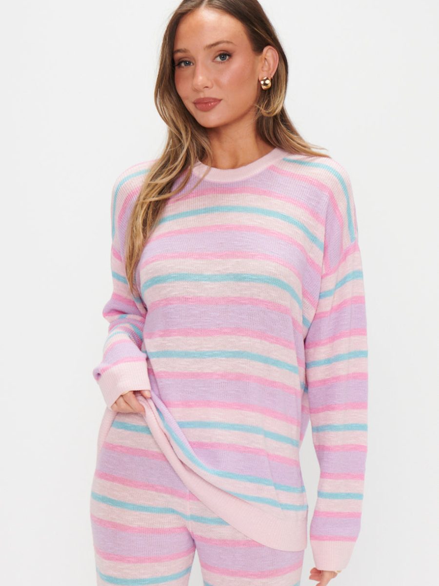 Feel Good Sweater ~ Cotton Candy Stripe Knit
