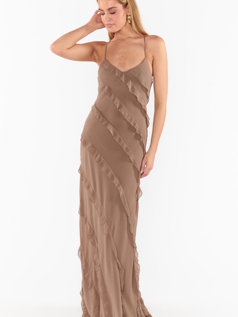 Romance Ruffle Dress ~ Dune Chiffon