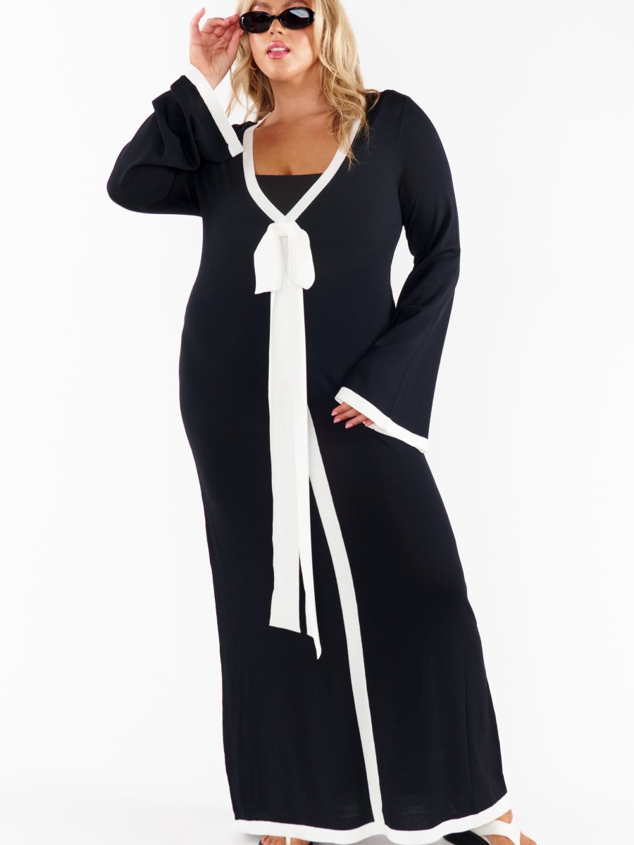 Balboa Dress ~ Black and White Contrast Knit