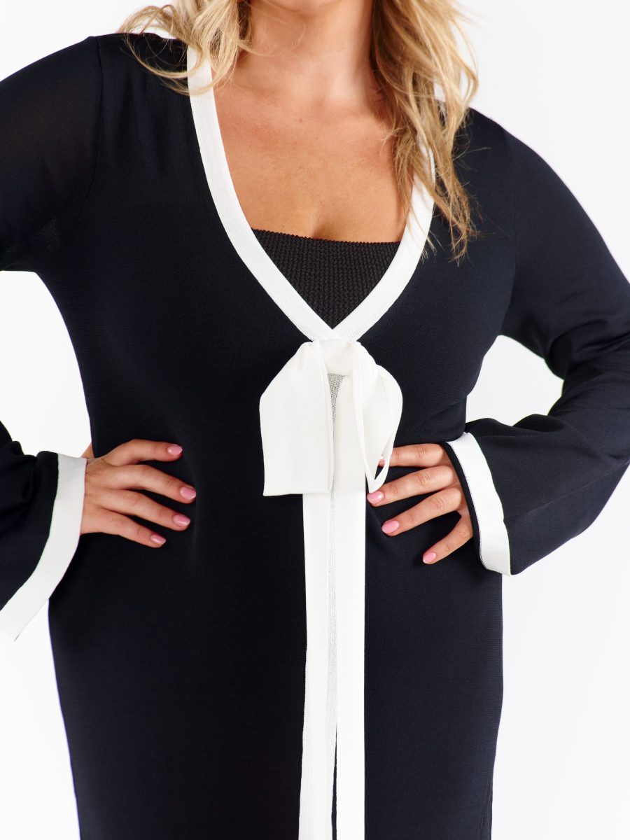 Balboa Dress ~ Black and White Contrast Knit