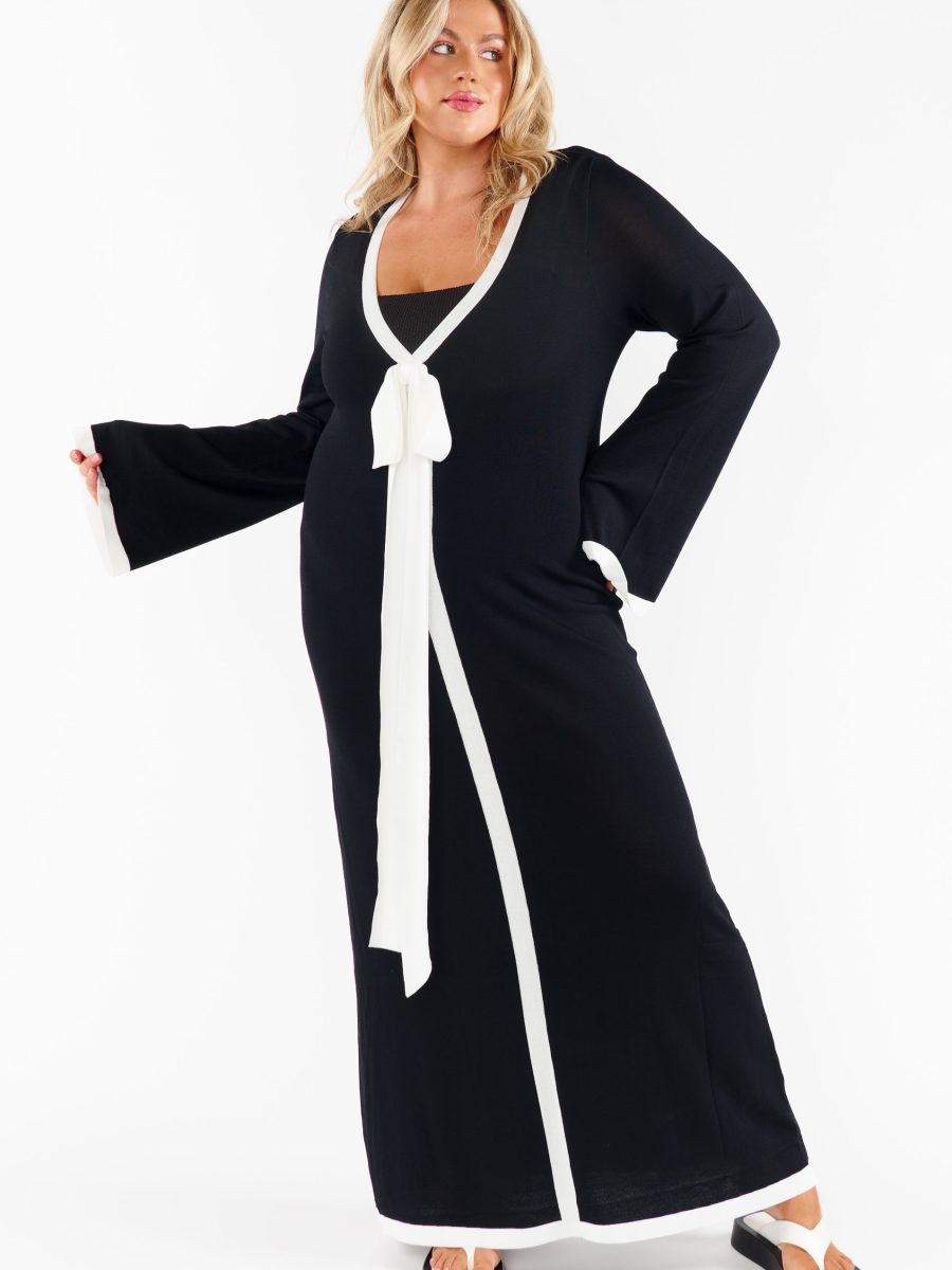 Balboa Dress ~ Black and White Contrast Knit