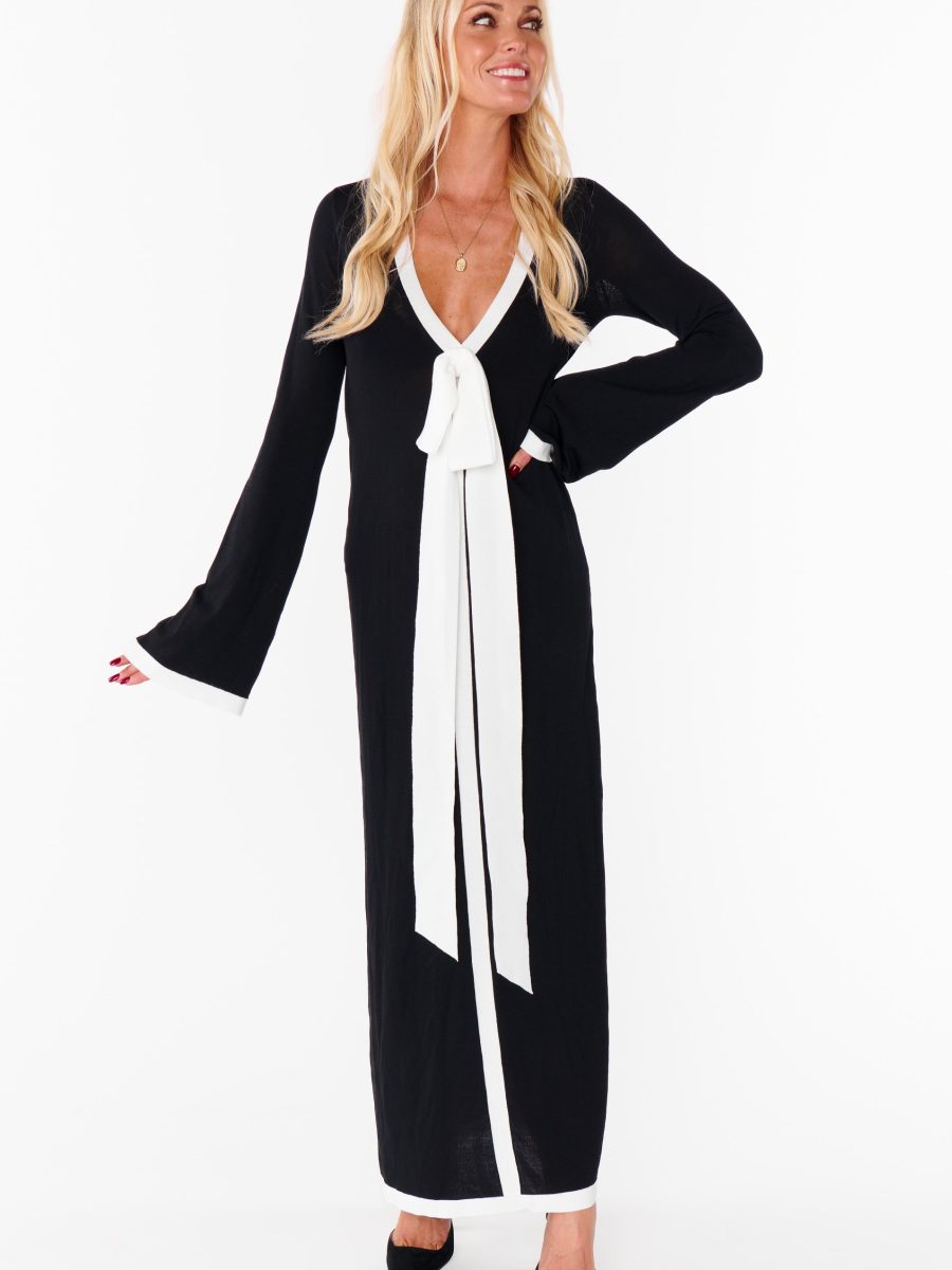 Balboa Dress ~ Black and White Contrast Knit