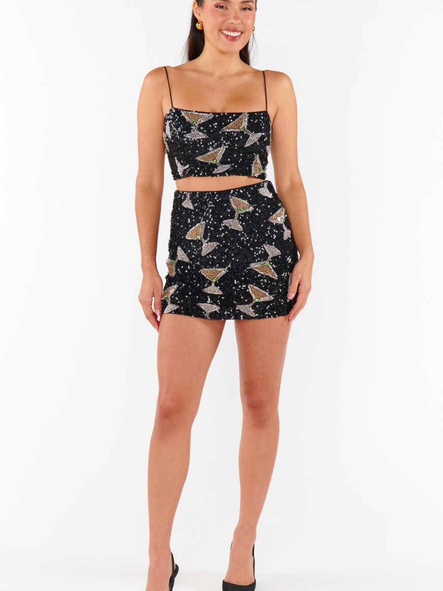 Roxanne Mini Skort ~ Tossed Tini Beaded Sequins