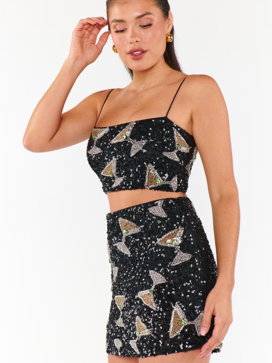 Roxanne Mini Skort ~ Tossed Tini Beaded Sequins