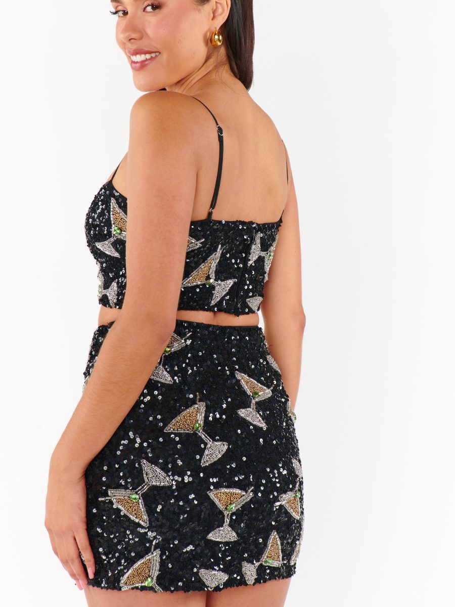 Roxanne Mini Skort ~ Tossed Tini Beaded Sequins