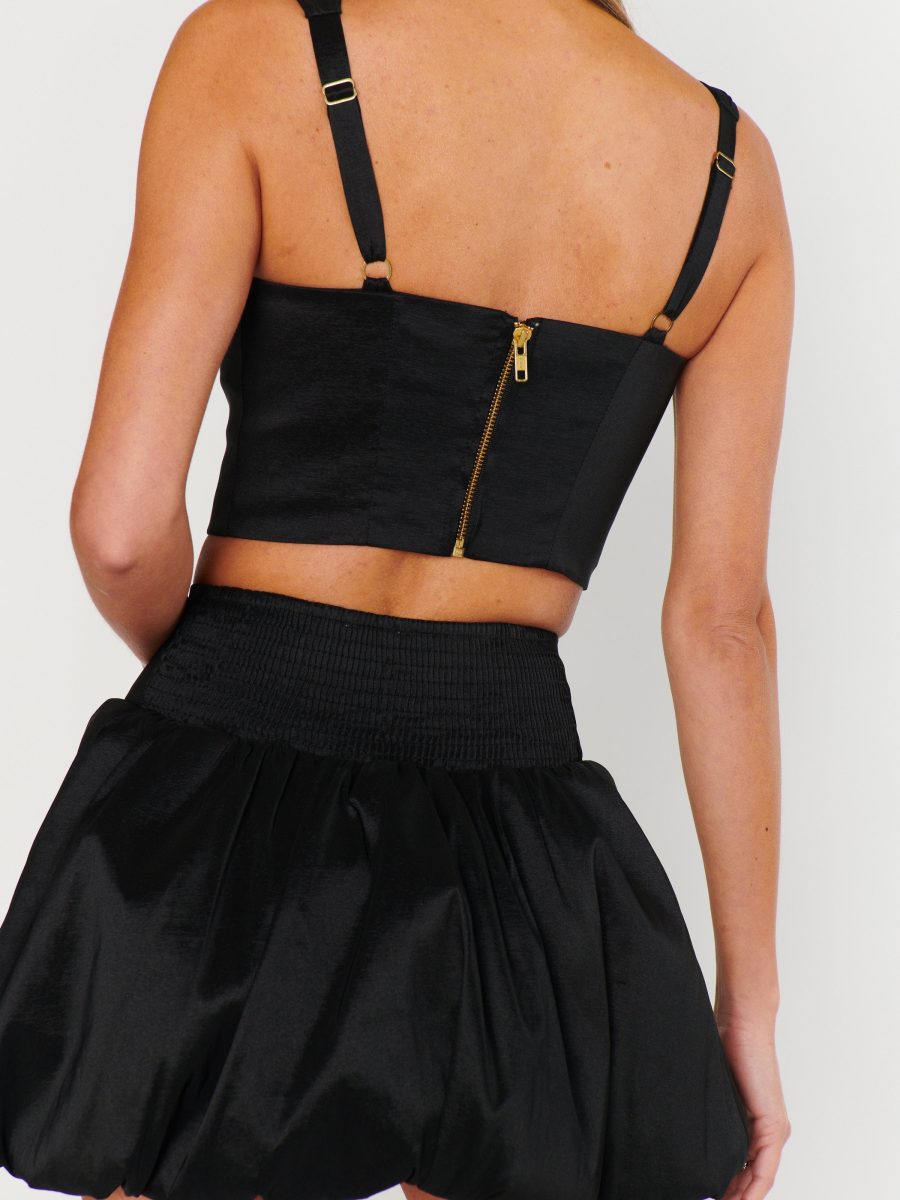 Vivianna Top ~ Black Taffeta