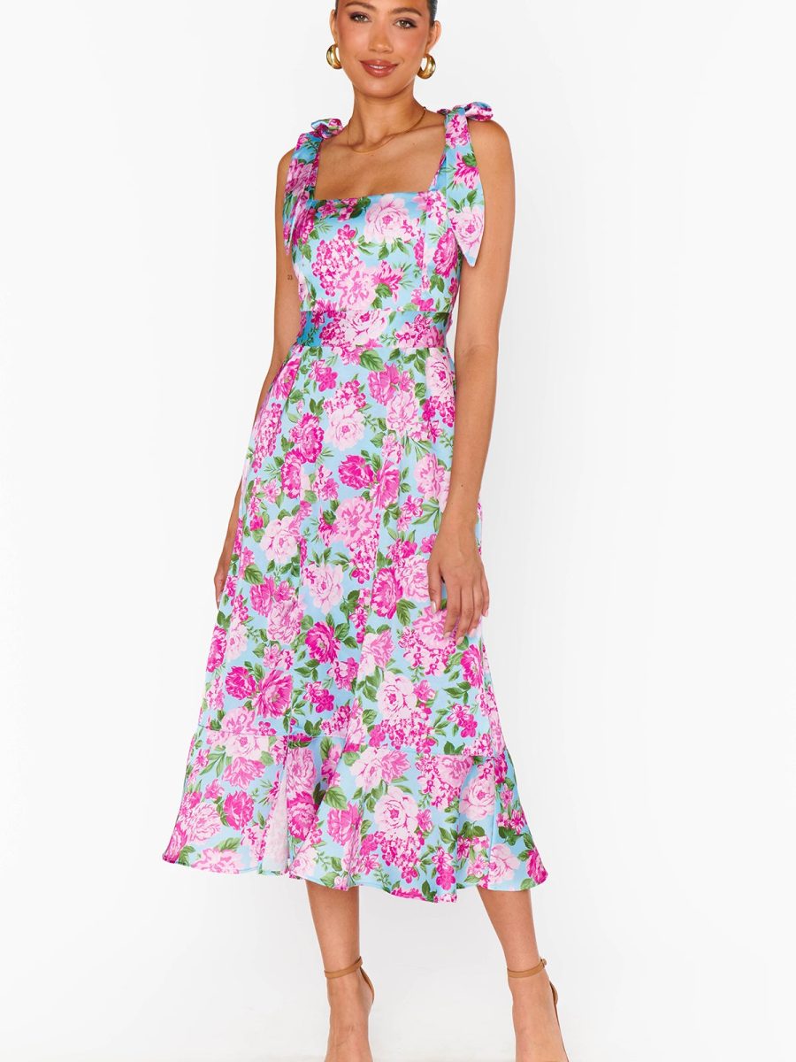 Garden Midi Dress ~ Cottage Floral Multi