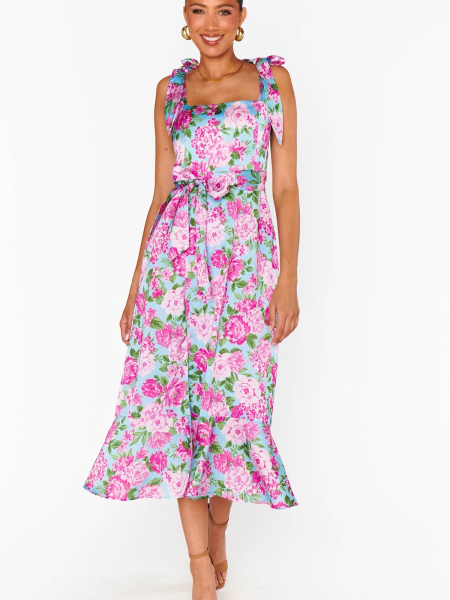 Garden Midi Dress ~ Cottage Floral Multi