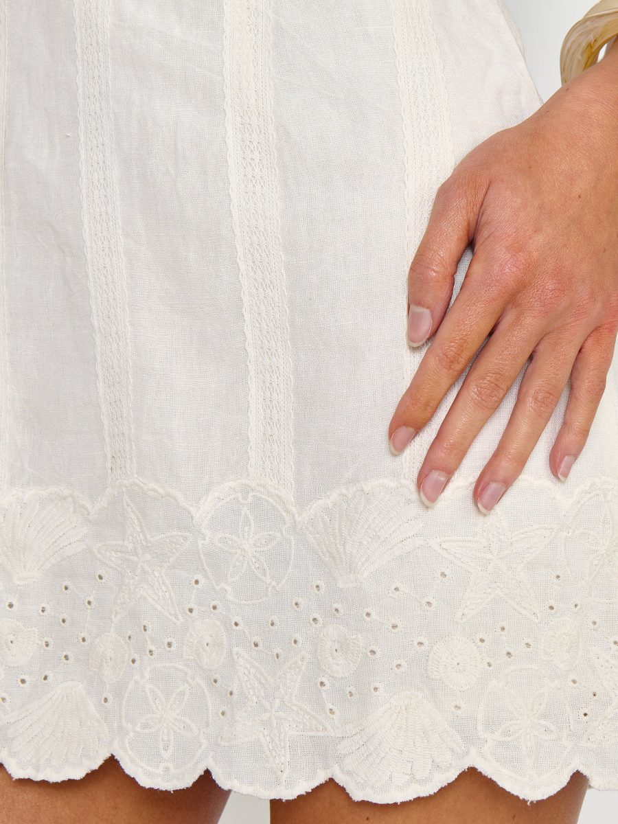 Ciao Mini Dress ~ White Eyelet Embroidery