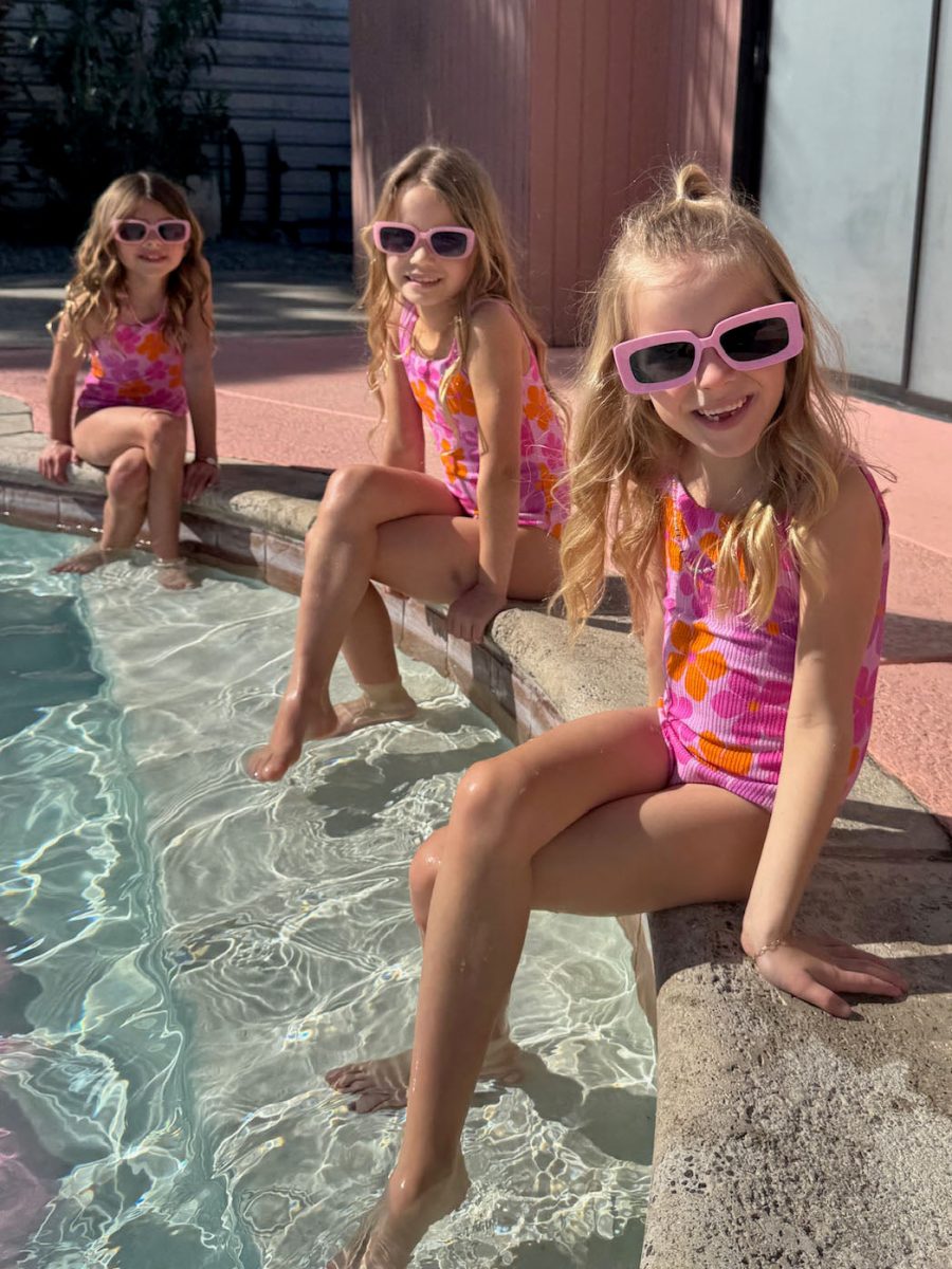 Little Babe One Piece ~ Pink Daisy Rib Scrunch