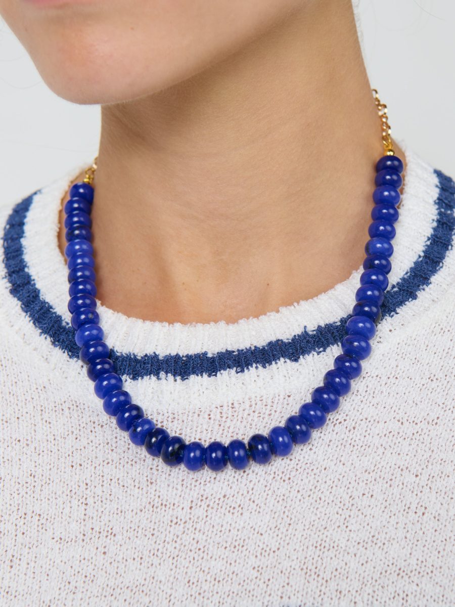 Stone Beaded Necklace ~ Lapis