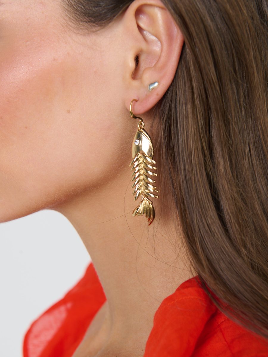 Petit Moments Fishbone Earrings ~ Gold