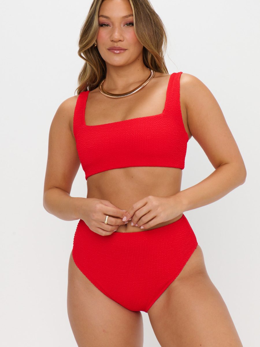 Hot Tub Top ~ Hot Tamale Red Scrunch