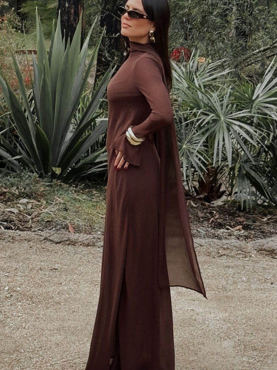 Brandi Maxi Dress ~ Chocolate Chiffon