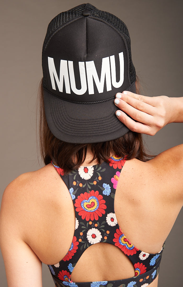 MUMU Trucker Hat ~ Black and White