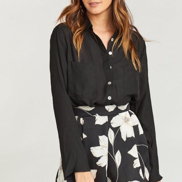 Black Silky Satin