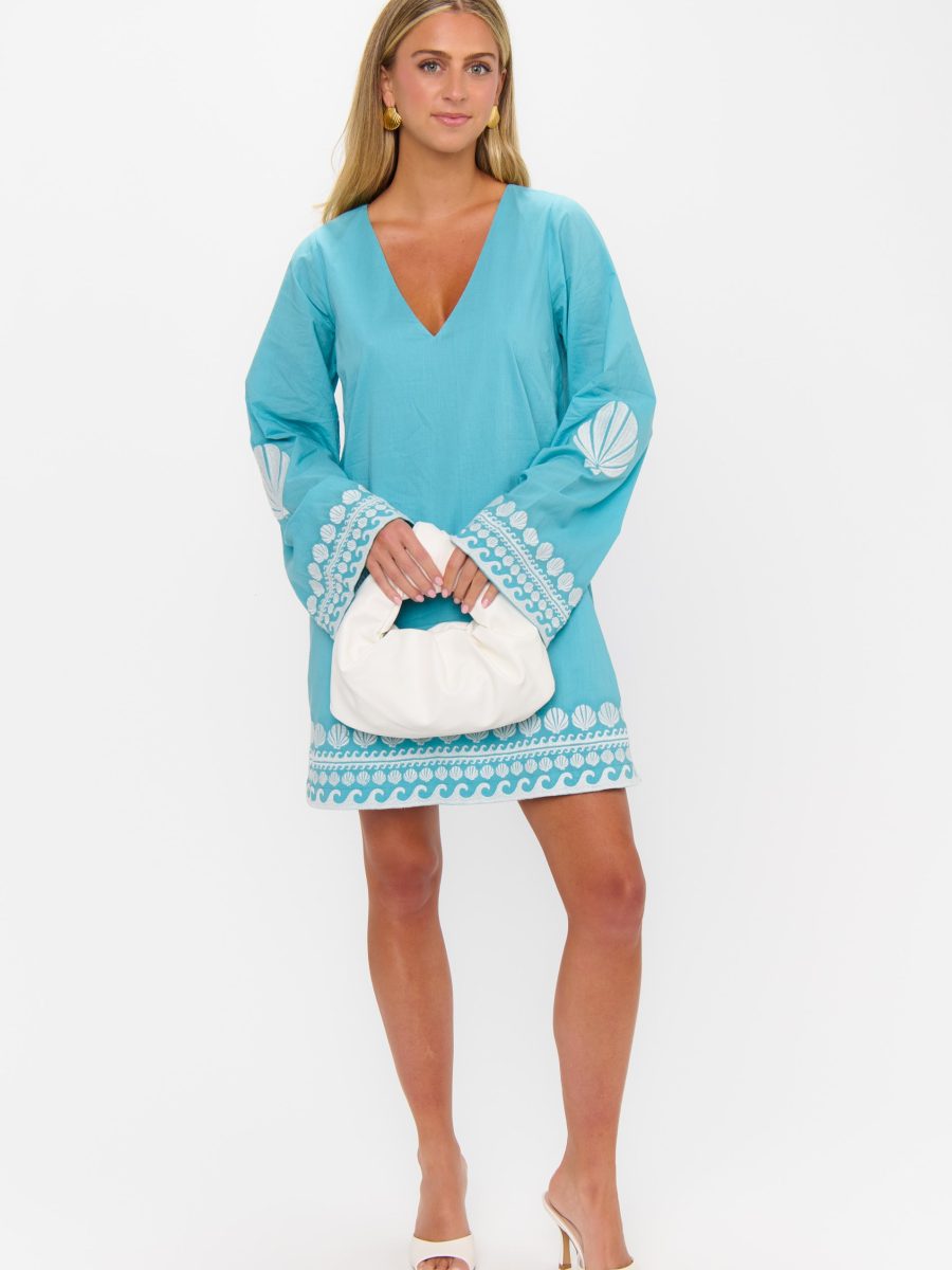 Malia Mini Dress ~ Blue Capri Shells