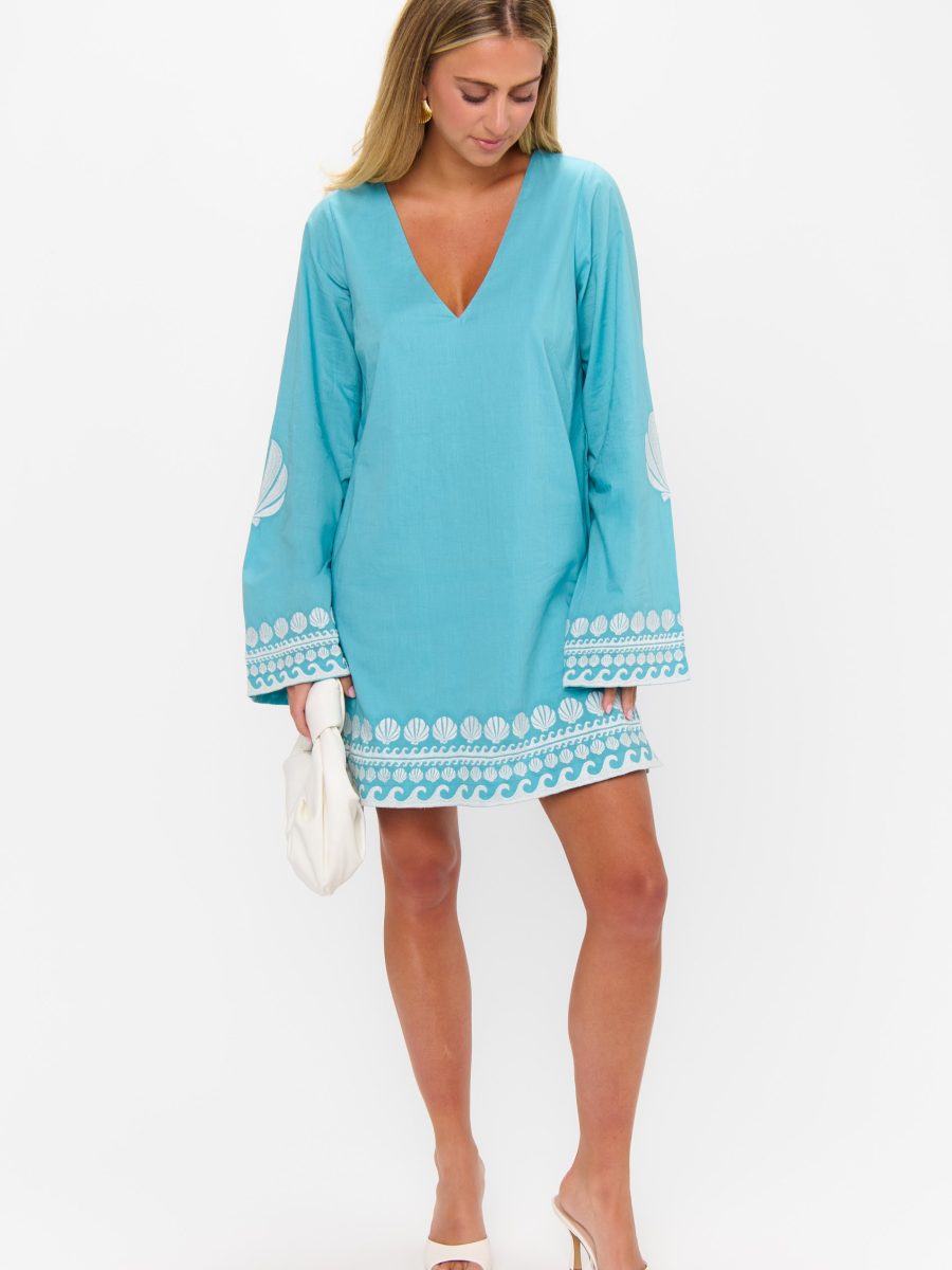 Malia Mini Dress ~ Blue Capri Shells