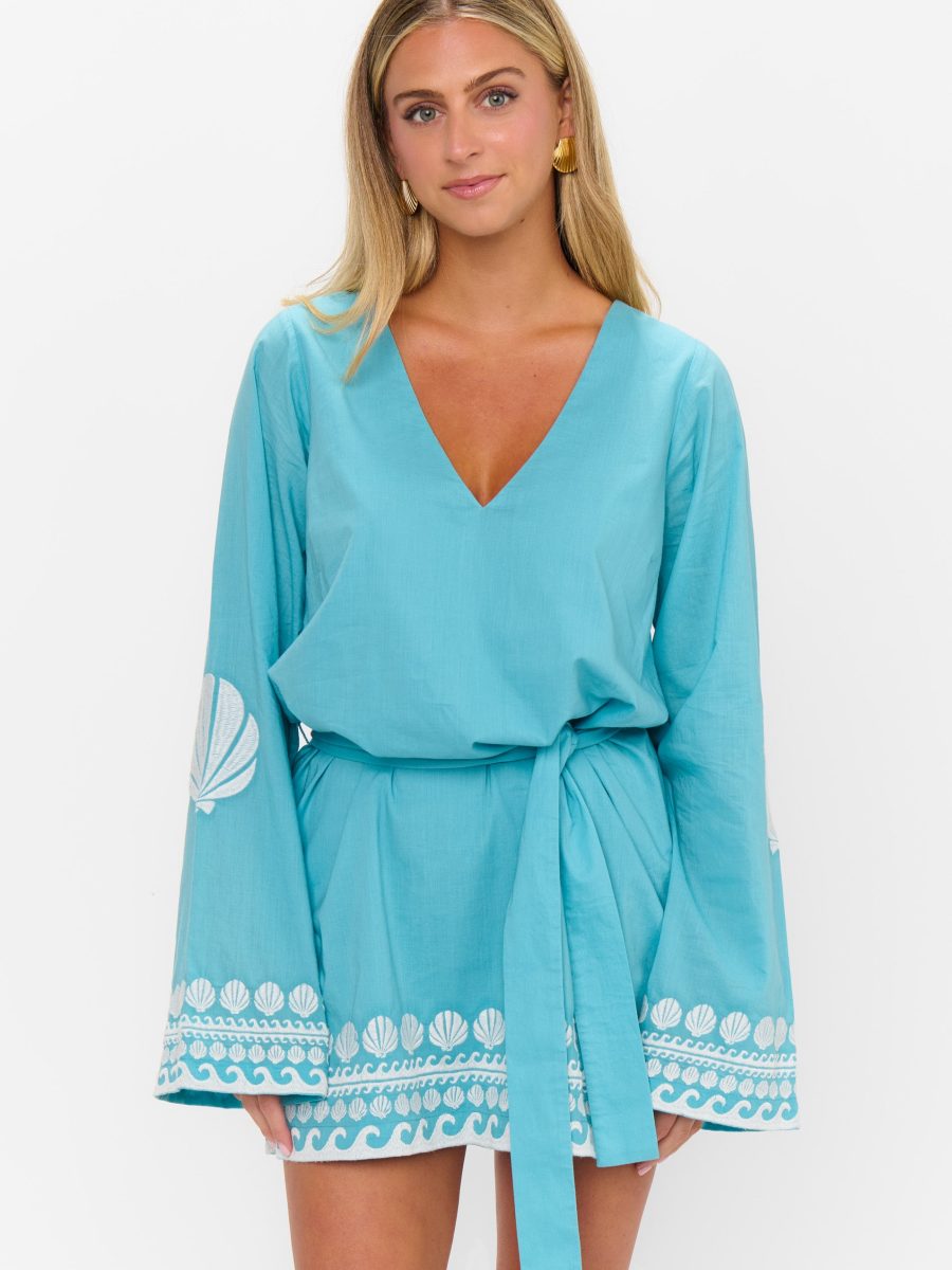 Malia Mini Dress ~ Blue Capri Shells
