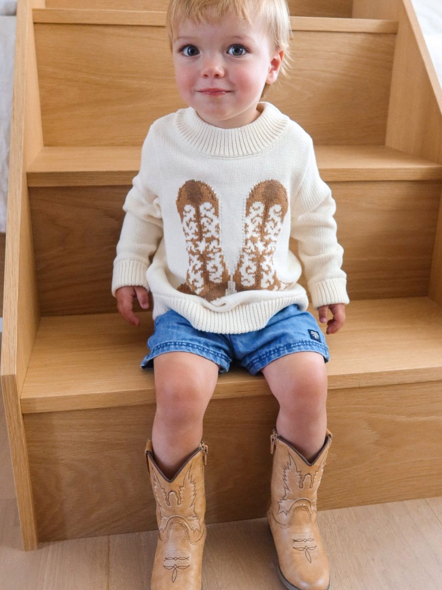 Little Stay Awhile Sweater ~ Cowboy Boot Knit