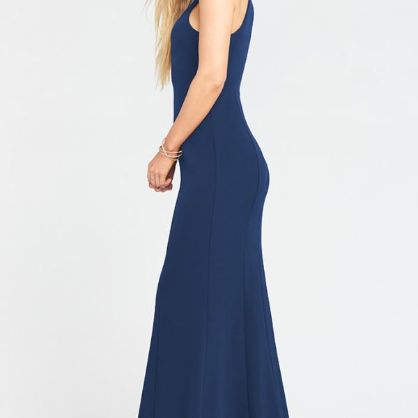 Rich Navy Stretch Crepe