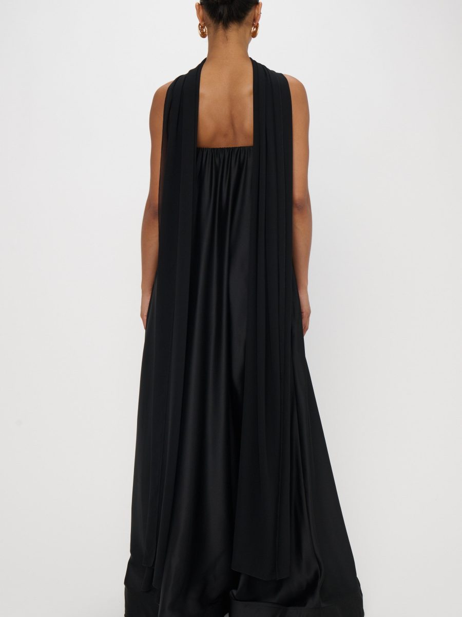 Tinsley Tube Dress ~ Black Luxe Satin