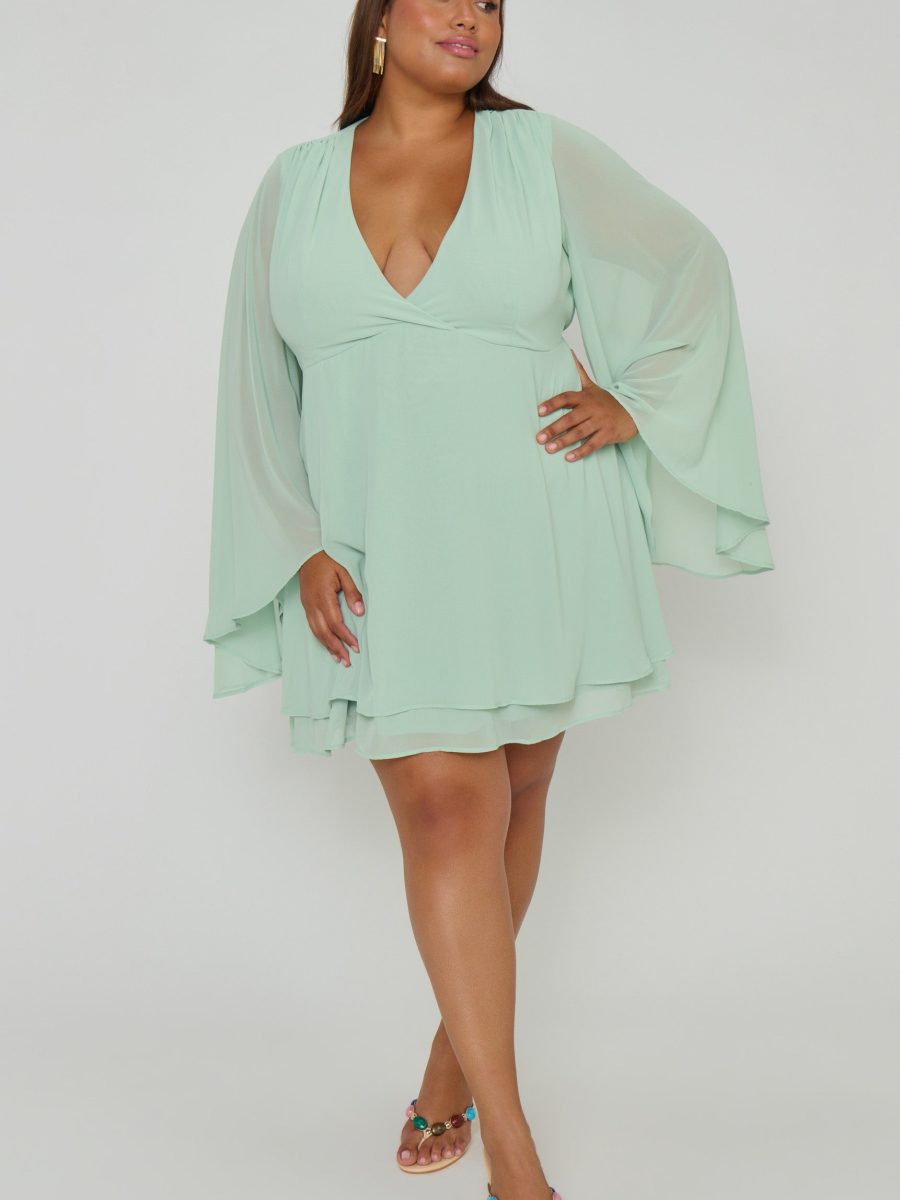 Robin Mini Dress ~ Sage Chiffon
