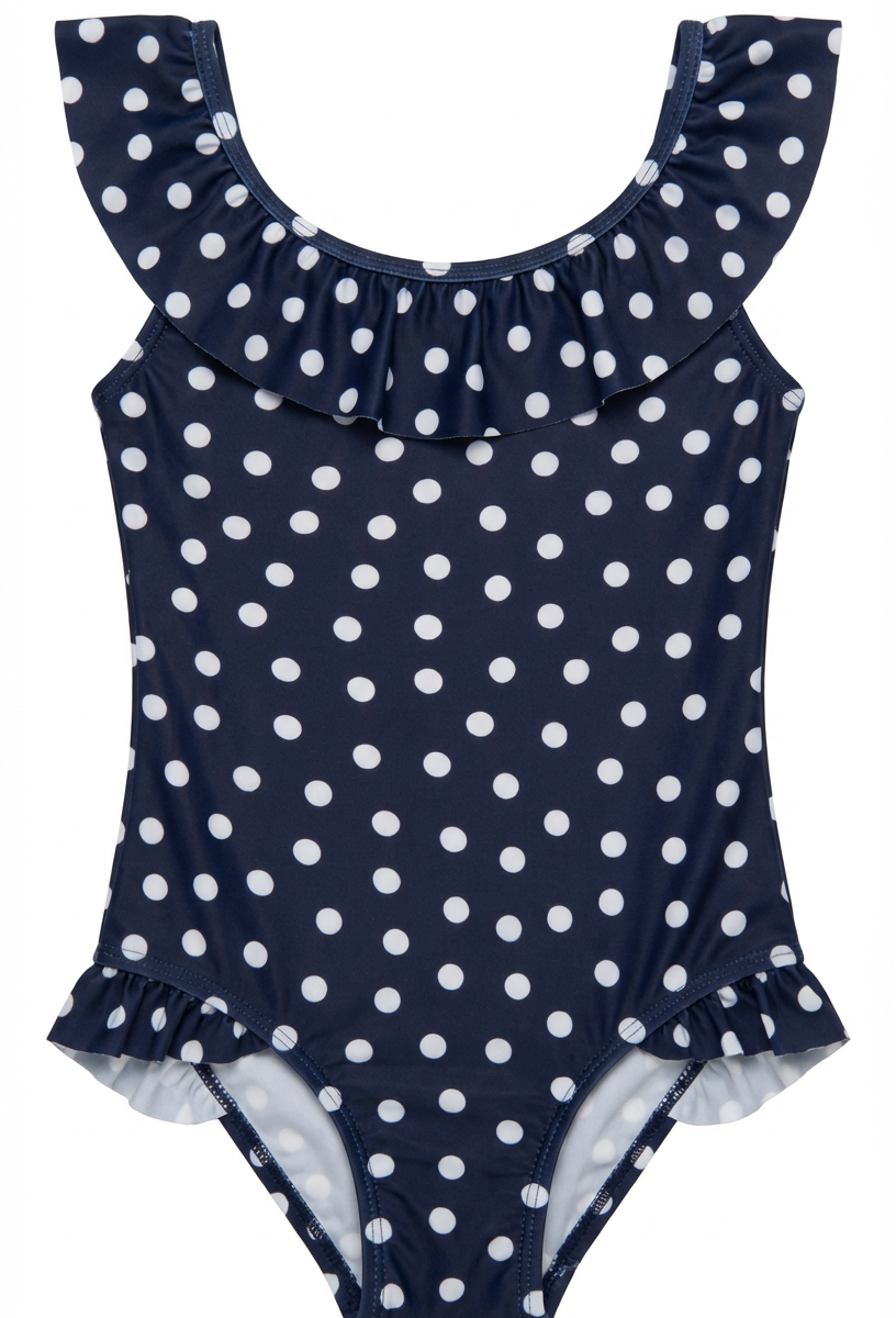 Madeline One Piece ~ Navy Polka Dot