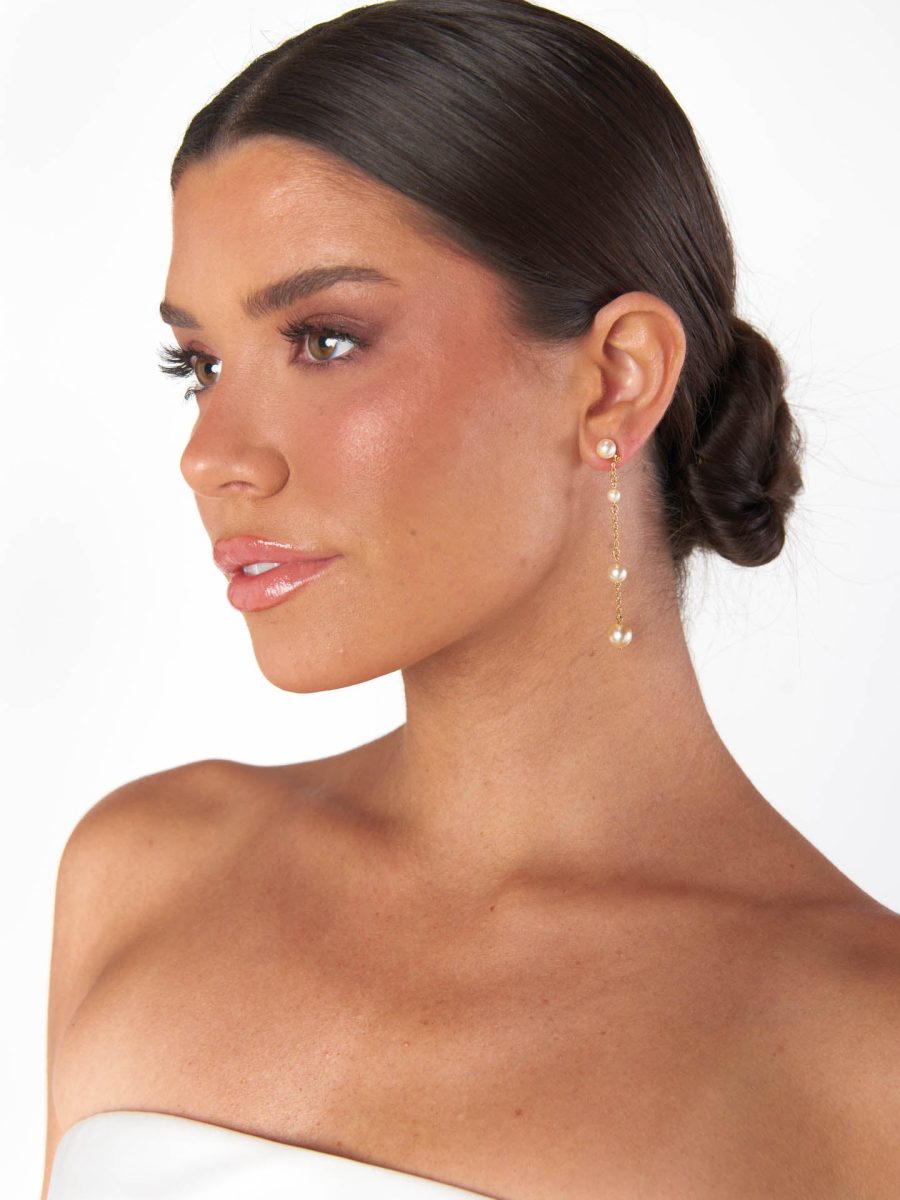 Faithy Jewels Charlotte Earrings ~ Gold/Pearl