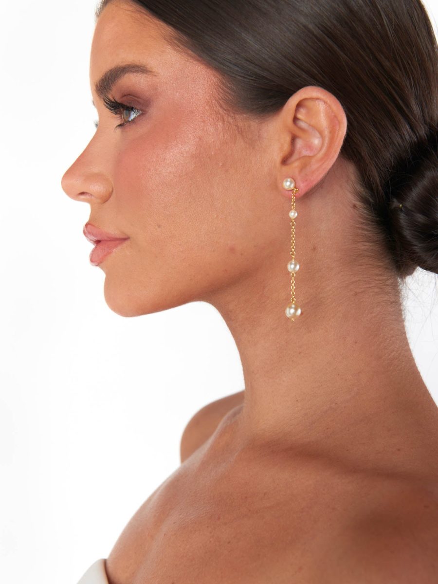 Faithy Jewels Charlotte Earrings ~ Gold/Pearl