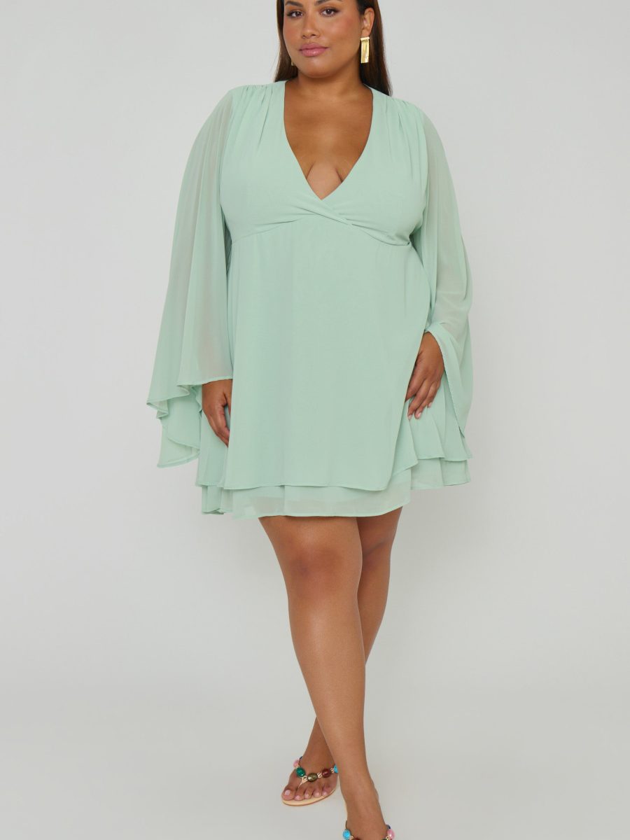 Robin Mini Dress ~ Sage Chiffon
