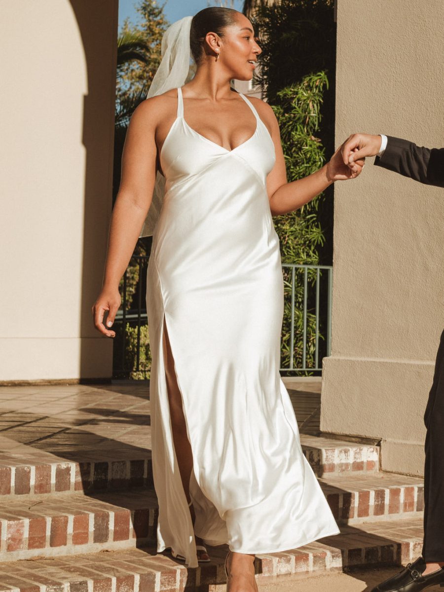 Anderson Maxi Dress ~ Ivory Luxe Satin