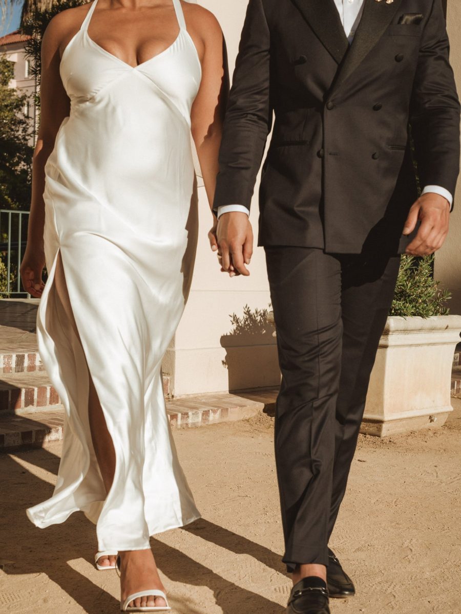 Anderson Maxi Dress ~ Ivory Luxe Satin