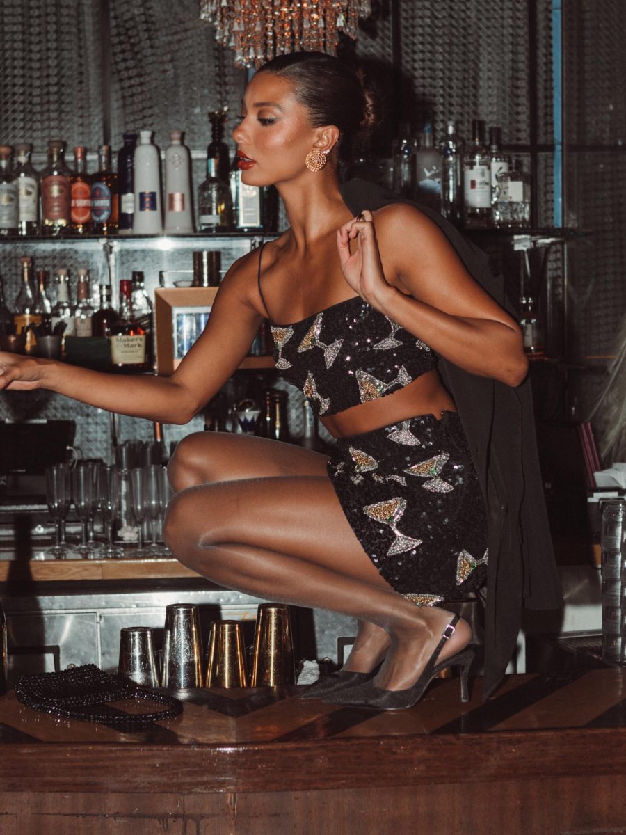 Roxanne Mini Skort ~ Tossed Tini Beaded Sequins