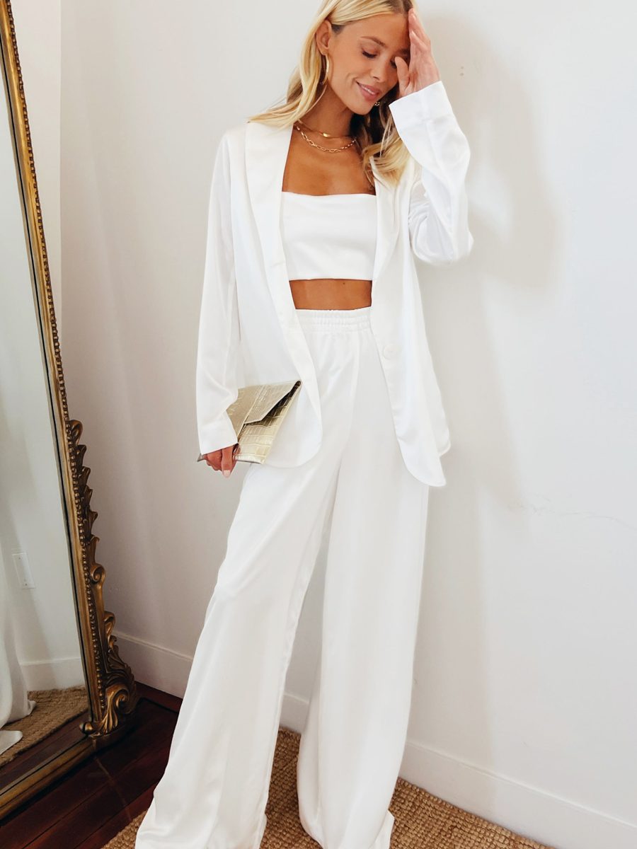 Felix Blazer ~ Ivory Luxe Satin