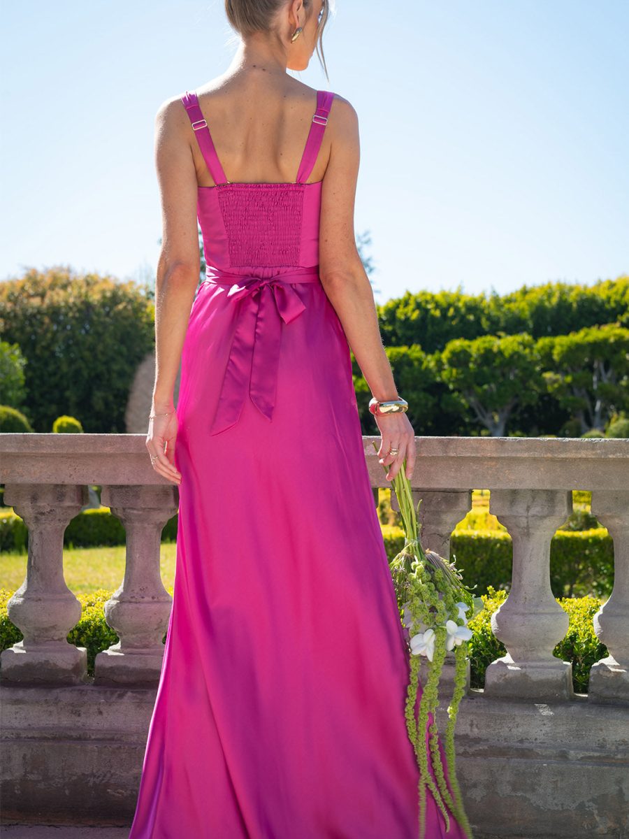 Lana Maxi Dress ~ Rich Magenta Luxe Satin
