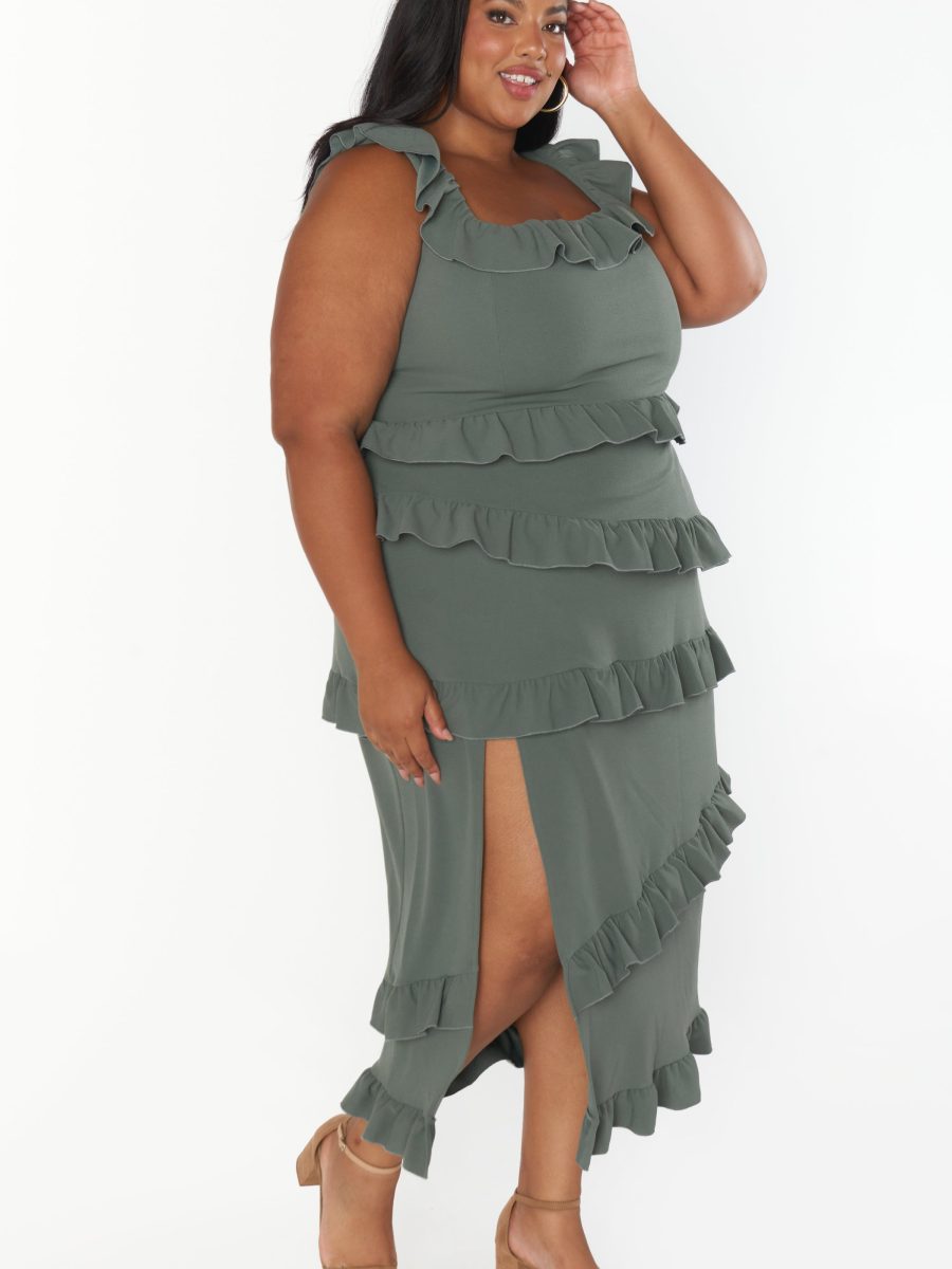 Greta Dress ~ Deep Sage Stretch