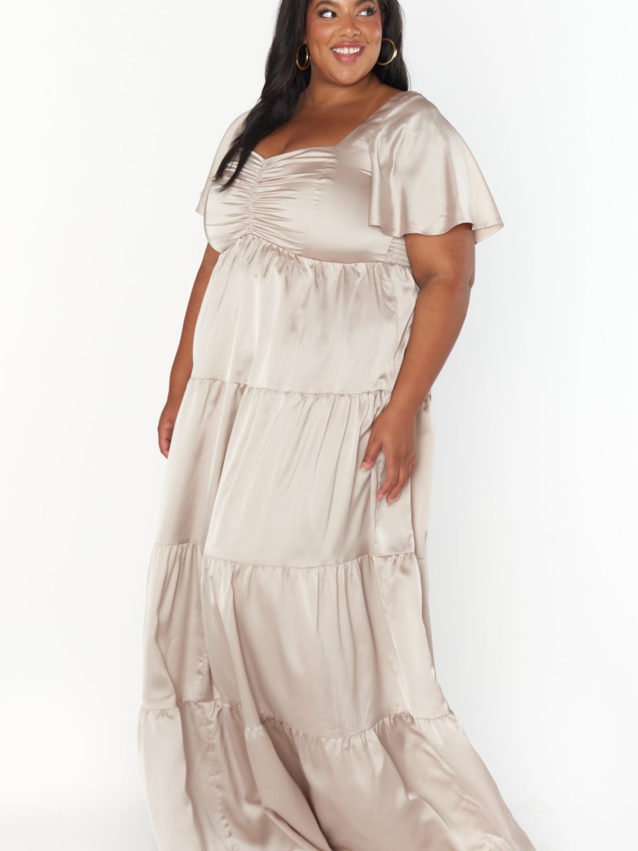 Nicole Maxi Dress ~ Show Me The Ring Luxe Satin