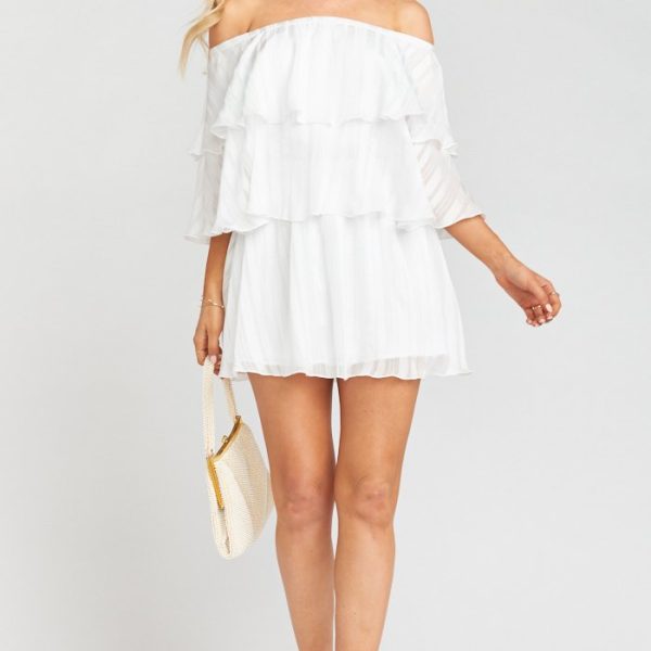 Flutter Stripe Chiffon White
