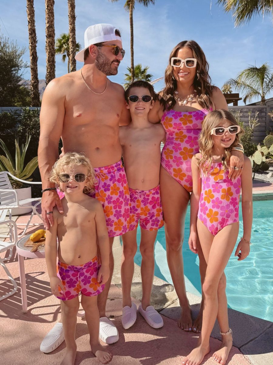 Little Beach Bum Trunks ~ Pink Daisy