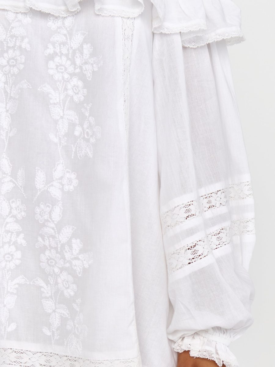 Meadow Mini Dress ~ Cream Voile Trim