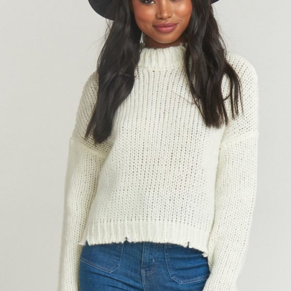 Distressed Cream Knit