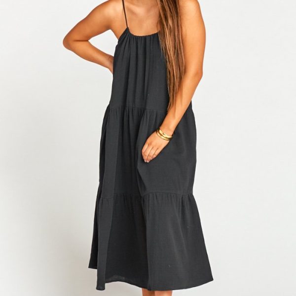 Black Crinkle Gauze