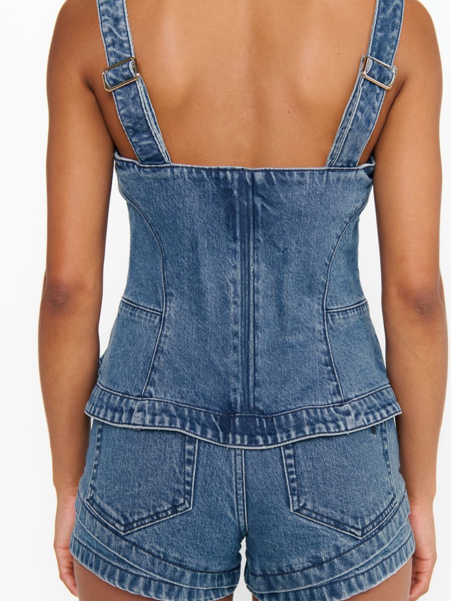 Shay Corset Top ~ Waterfall Blue