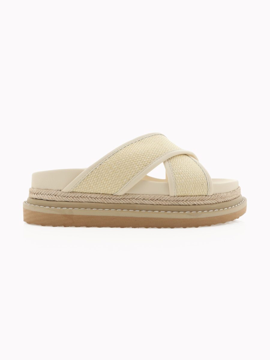 Billini Aysha Platform Sandal ~ Cream Raffia