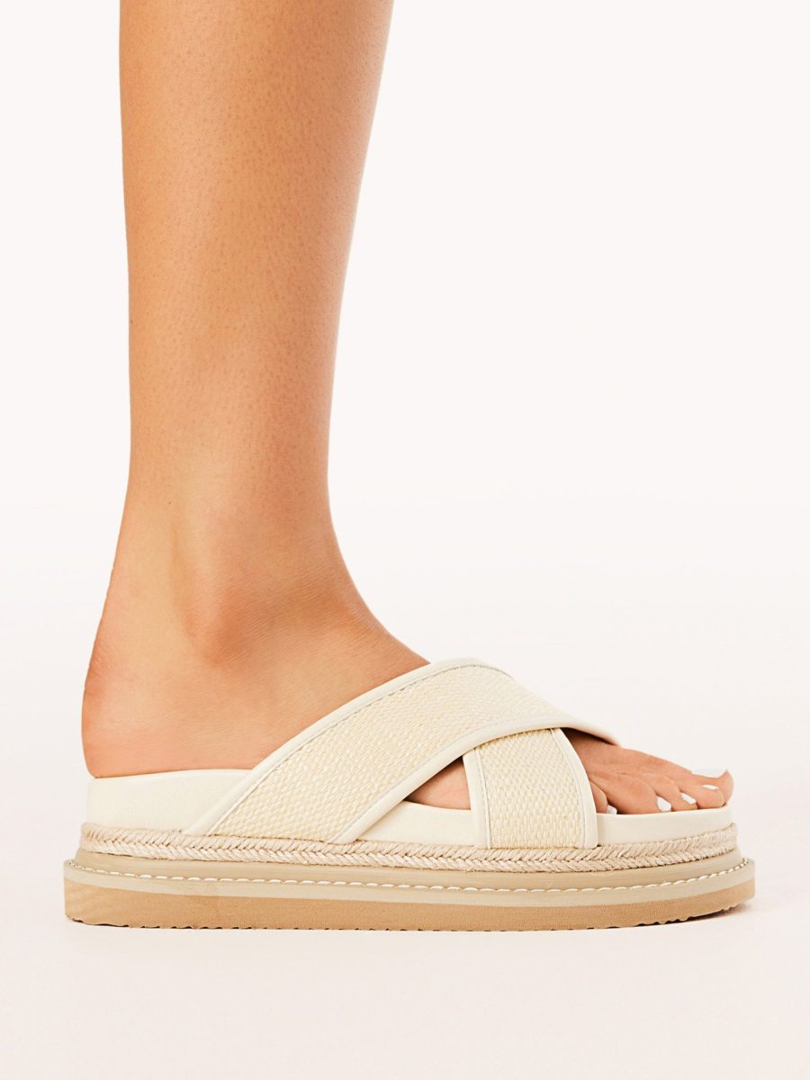 Billini Aysha Platform Sandal ~ Cream Raffia